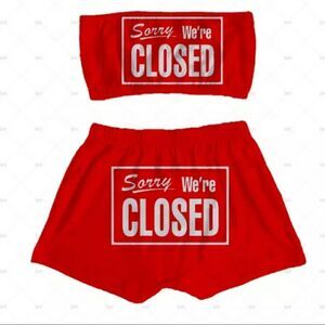 "Sorry We're Closed" Shorts Set